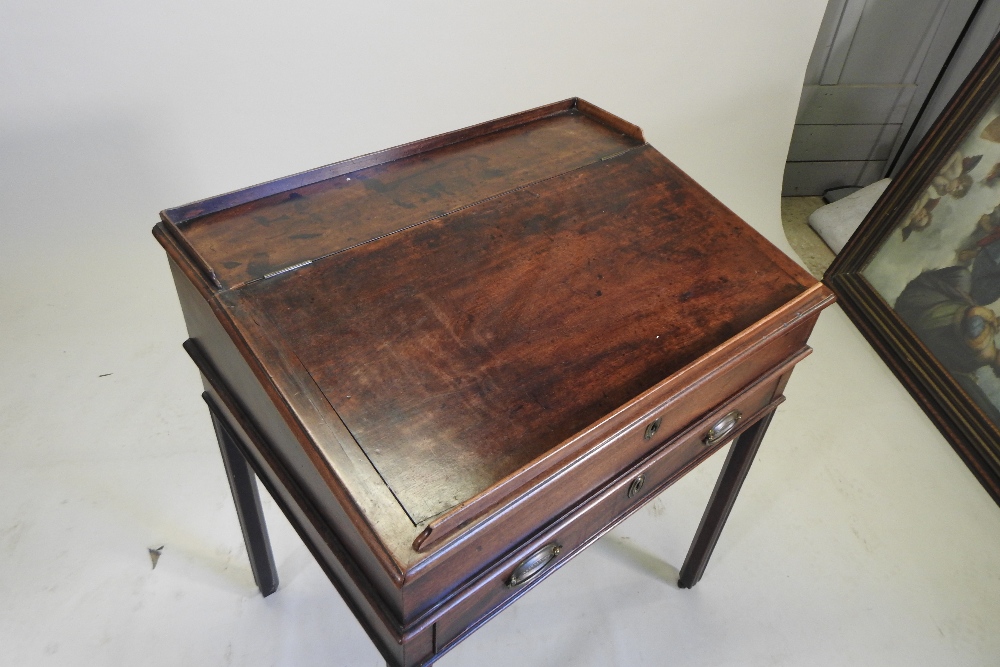 A George III mahogany clerk's desk, on square legs, - Image 5 of 8
