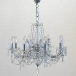 A Victorian style eight branch glass chandelier,