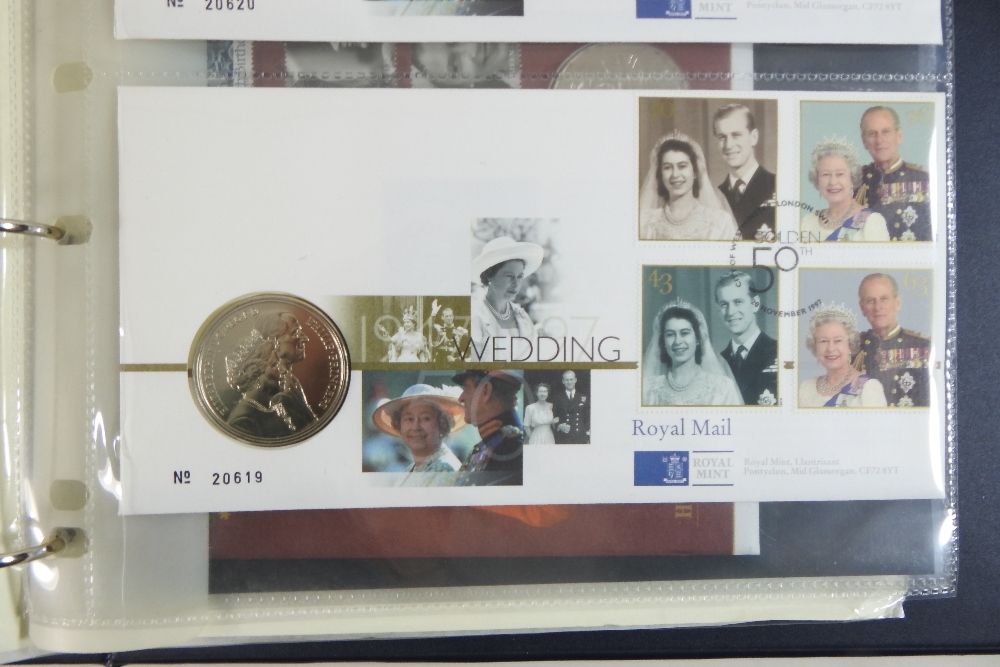 A collection of Royal Mail/Royal Mint philatelic numismatic covers, in two albums, - Image 5 of 13
