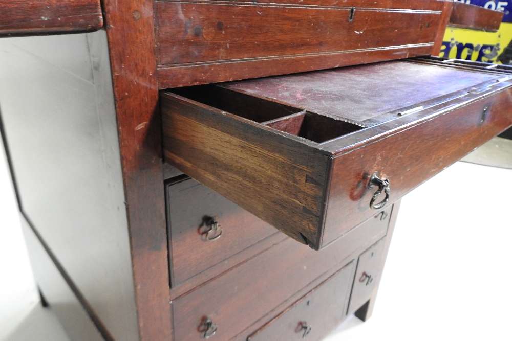 A George III mahogany enclosed washstand, with a dual hinged top and cupboards below, - Image 2 of 12
