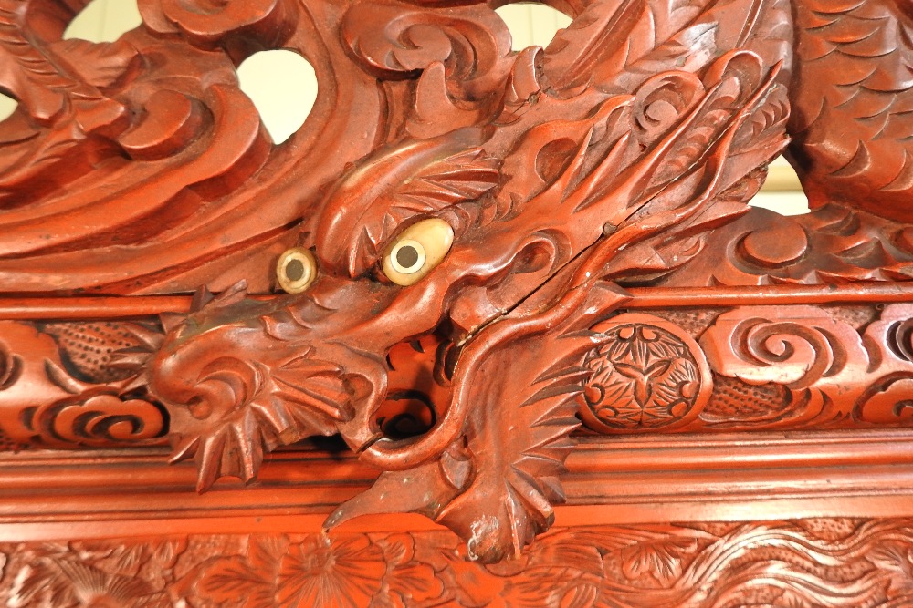 A Chinese red lacquered cabinet, - Image 10 of 14