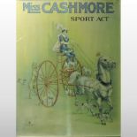 An early 20th century 'Miss Cashmore Sport Act' advertising poster,