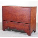 A 19th century stained pine mule chest,