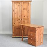 A pine single wardrobe, 98cm,