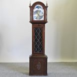 A reproduction oak cased longcase clock,