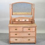 An Edwardian oak dressing chest,