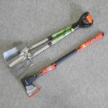 A stainless steel garden fork and spade set,