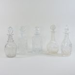 A cut glass decanter, 29cm high,