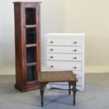 A white painted pine chest of drawers, 73cm,