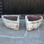 A pair of 19th century salt glazed stoneware corner planters,