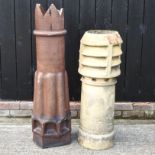 A stoneware chimney pot, 118cm high,