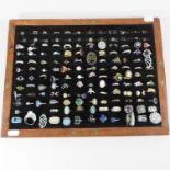 A collection of various gem set rings,