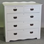 An Edwardian white painted pine chest,