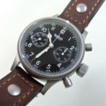 A Hanhart limited edition gentleman's chronograph wristwatch, with a signed black dial, no.