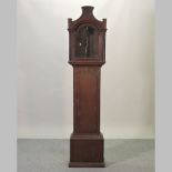 A George III oak longcase clock case,