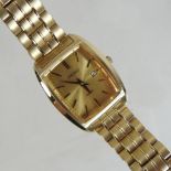 A Seiko gold plated tonneau shaped gentleman's wristwatch,