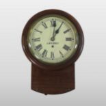 A Victorian walnut cased dial clock, the painted dial showing Roman numerals inscribed 'London',