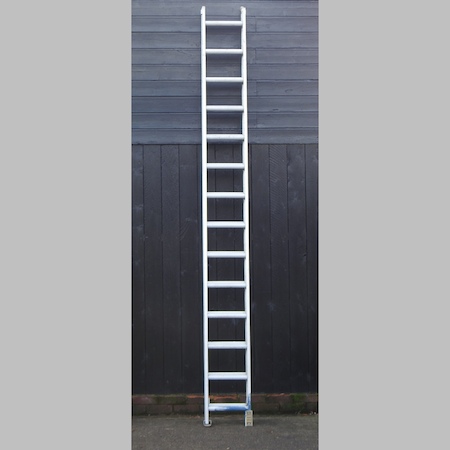 An aluminium extending ladder,