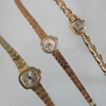 Three various mid 20th century ladies wristwatches