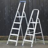 An aluminium folding step ladder, 168cm high,