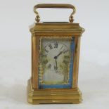 A Sevres style miniature carriage clock,