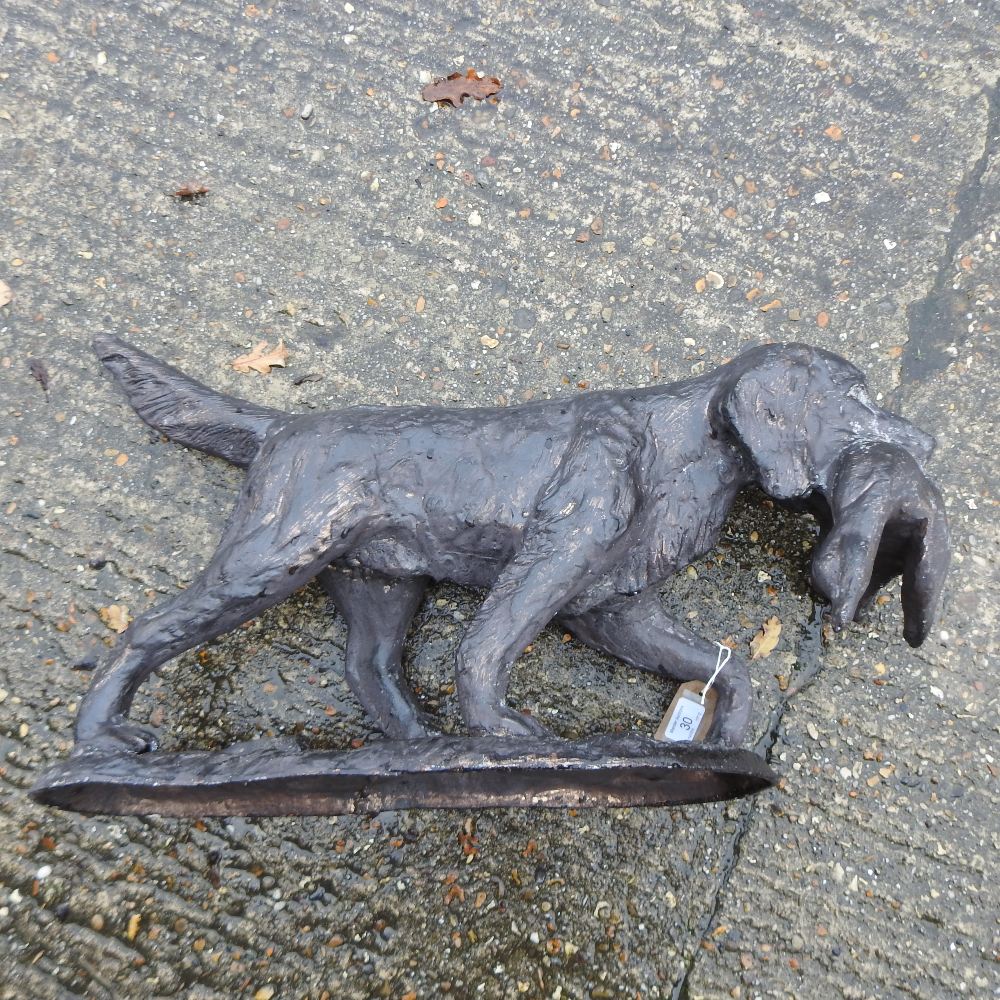 A cast metal figure of a gun dog, - Image 2 of 7