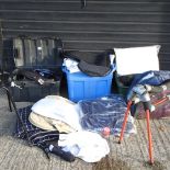 A collection of equine equipment to include tack,