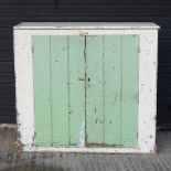 A 19th century painted pine cupboard, 121cm,