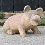 A terracotta model of a pig,