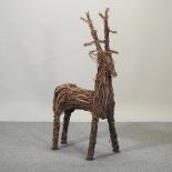 A wicker model of a stag,
