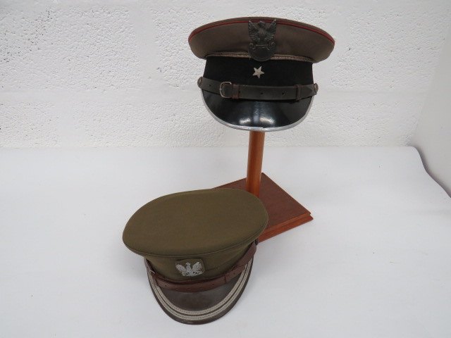 Two Post War Polish Officer Caps