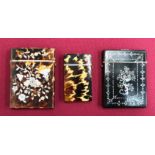 Three 19th century decorative inlaid card cases