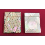 Two 19th century mother of pearl card cases