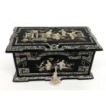 19th Century Victorian Chinese Style Chinoiserie Decorated Tea Caddy.