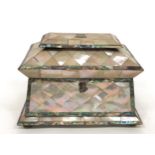 19th Century Mother of Pearl & Abalone Tea Caddy.