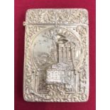 Edwardian silver card case the “Temple of Isis” by Robert Pringle and Son