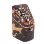 Victorian Tortoiseshell and Mother of Pearl Inlay, Miniature Knife Box / Stamp Box.