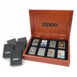 Six Collectors Zippo Cigarette Lighters.