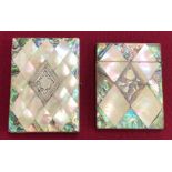 Two 19th century mother of pearl card cases