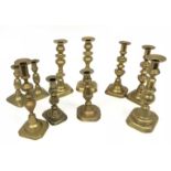 Selection of Brass Candle Sticks.