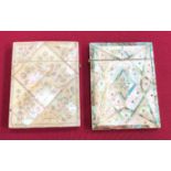Two 19th century mother of pearl card cases