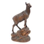 Late 19th Century Black Forest Carved Wood Deer