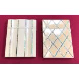 Two Antique 19th century card cases with mother of pearl Decoration.