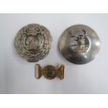 Victorian Officer's Buckle and Two Plaid Brooches