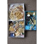 A quantity of costume jewelery inc. Christian Dior & watches