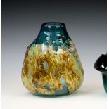 A Wayne D. Filan art glass vase, signed and dated 1971 to base, the irregular, tapered form vase