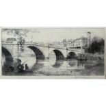 Isobel Hogg (British, b.1887), 'Richmond Bridge No.6', etching, signed and inscribed in pencil,