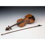 A mid-19th century violin, signed in pencil inside body 'S. Forster' and dated 1859, with inlaid