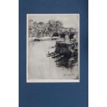 Eugene Bejot (French, 1867-1931), 'Le Petit Bras de la Seine au Pont Marie' , etching, signed