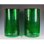Jeremy Maxwell Wintrebert (French, b.1980), a pair of twentieth century hand blown green glass '
